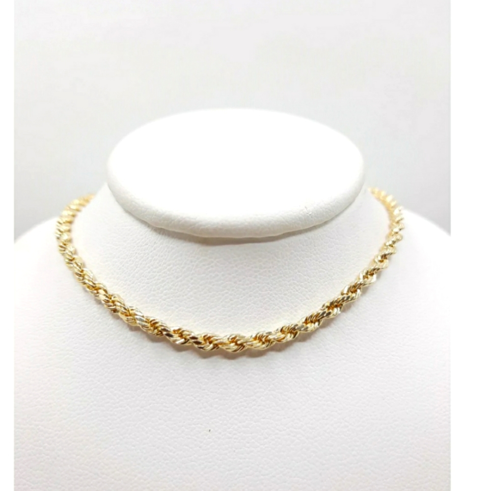 14K YG 24" INCH UNISEX ROPE CHAIN NECKLACE